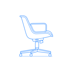 Furniture Office Chairs Desk Chairs Pollock Executive Chair Outline Svg Vector, Free Vectors File